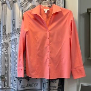 Talbots long sleeve blouse. Size 14. Coral color.